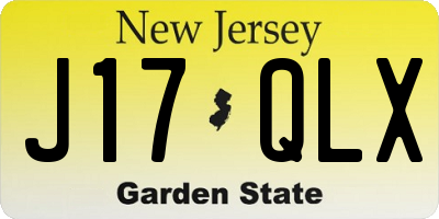 NJ license plate J17QLX