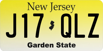 NJ license plate J17QLZ