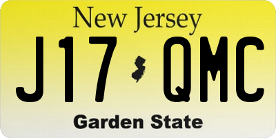 NJ license plate J17QMC