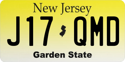 NJ license plate J17QMD
