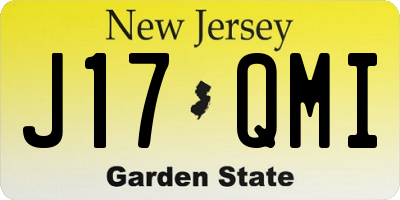 NJ license plate J17QMI