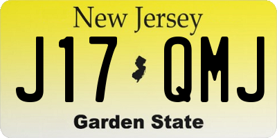 NJ license plate J17QMJ