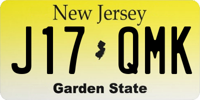 NJ license plate J17QMK