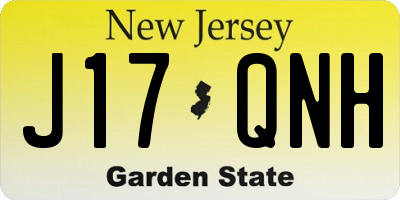 NJ license plate J17QNH