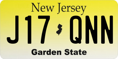 NJ license plate J17QNN