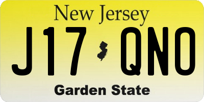 NJ license plate J17QNO