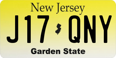 NJ license plate J17QNY