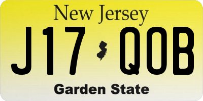 NJ license plate J17QOB