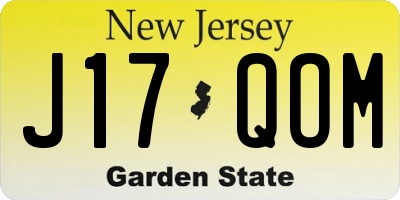 NJ license plate J17QOM