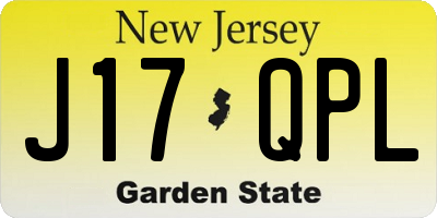 NJ license plate J17QPL