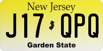 NJ license plate J17QPQ