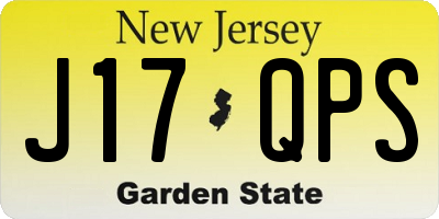 NJ license plate J17QPS
