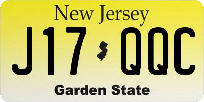 NJ license plate J17QQC