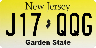 NJ license plate J17QQG