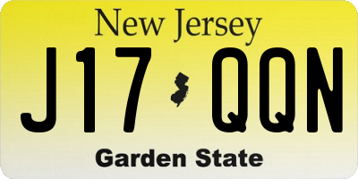 NJ license plate J17QQN