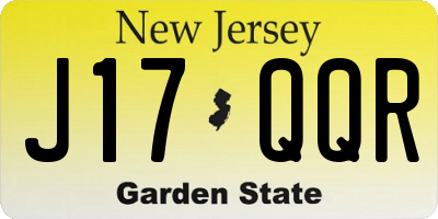 NJ license plate J17QQR