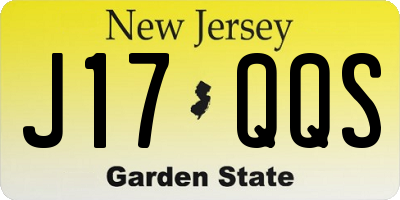 NJ license plate J17QQS