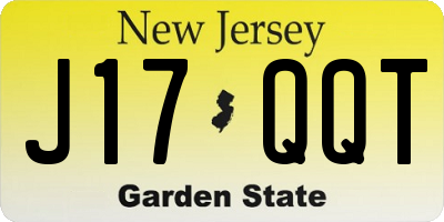 NJ license plate J17QQT