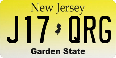 NJ license plate J17QRG