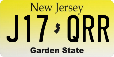 NJ license plate J17QRR