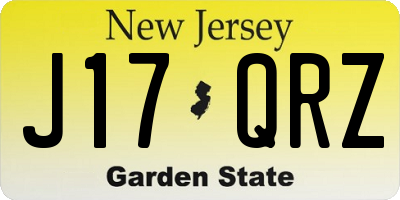 NJ license plate J17QRZ