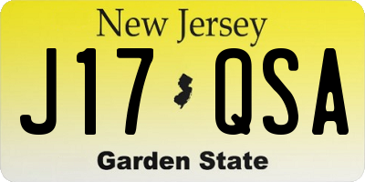 NJ license plate J17QSA