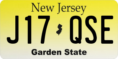 NJ license plate J17QSE