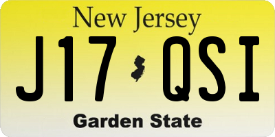 NJ license plate J17QSI