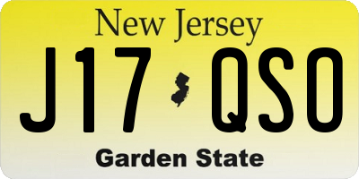 NJ license plate J17QSO