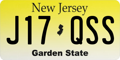 NJ license plate J17QSS