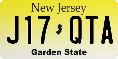NJ license plate J17QTA