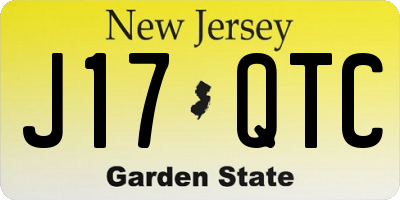 NJ license plate J17QTC