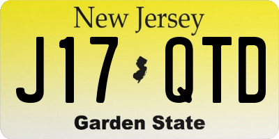 NJ license plate J17QTD