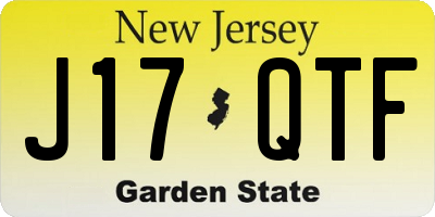 NJ license plate J17QTF
