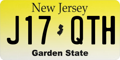 NJ license plate J17QTH