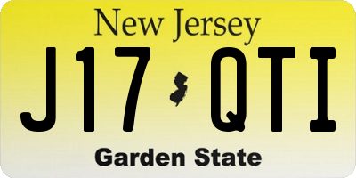 NJ license plate J17QTI