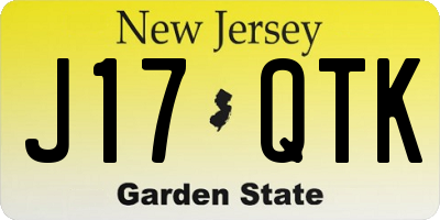 NJ license plate J17QTK