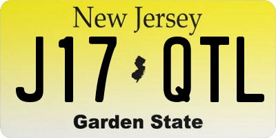 NJ license plate J17QTL