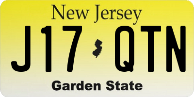 NJ license plate J17QTN