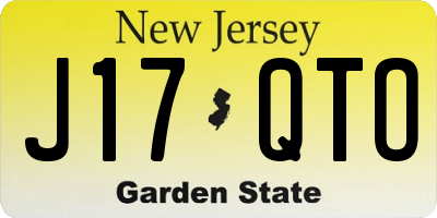 NJ license plate J17QTO