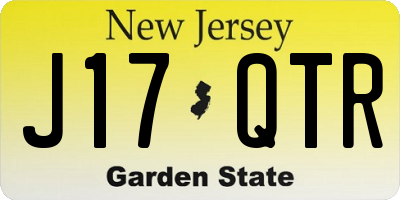 NJ license plate J17QTR