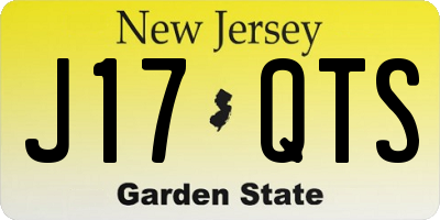 NJ license plate J17QTS