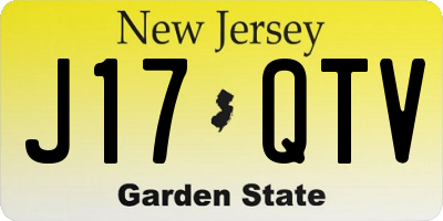 NJ license plate J17QTV