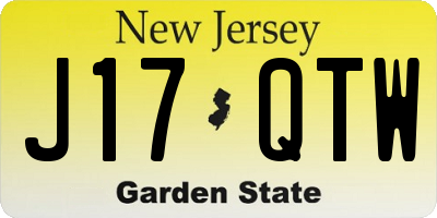 NJ license plate J17QTW