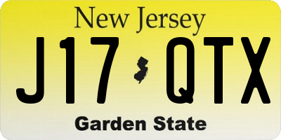 NJ license plate J17QTX