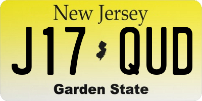 NJ license plate J17QUD