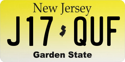 NJ license plate J17QUF