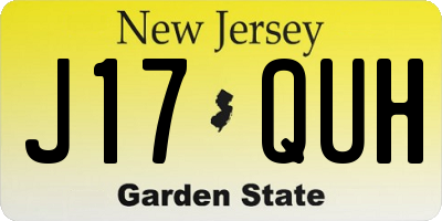 NJ license plate J17QUH