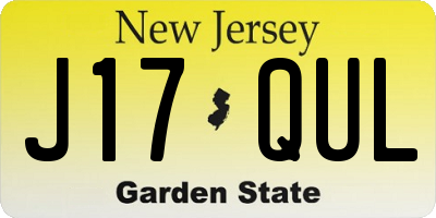 NJ license plate J17QUL