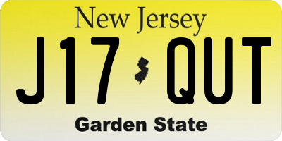 NJ license plate J17QUT